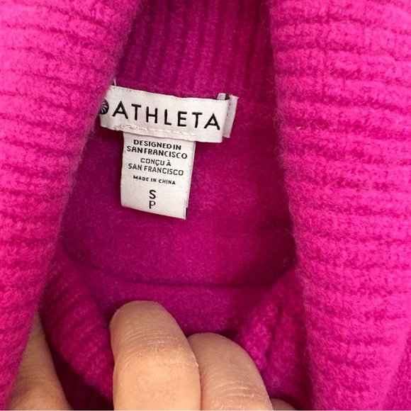 Athleta Aspen Wool Cashmere Pink Purple Turtleneck Sweater - Picture 6 of 9